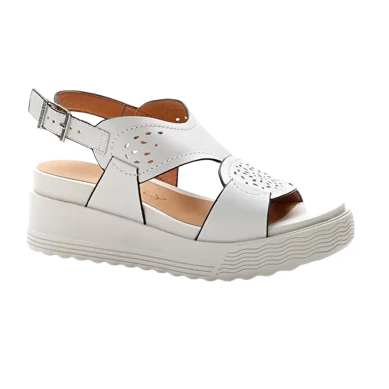 Stonefly women's leather sandal with 6 cm heel Parky 19 Calf 219123 151 white birch