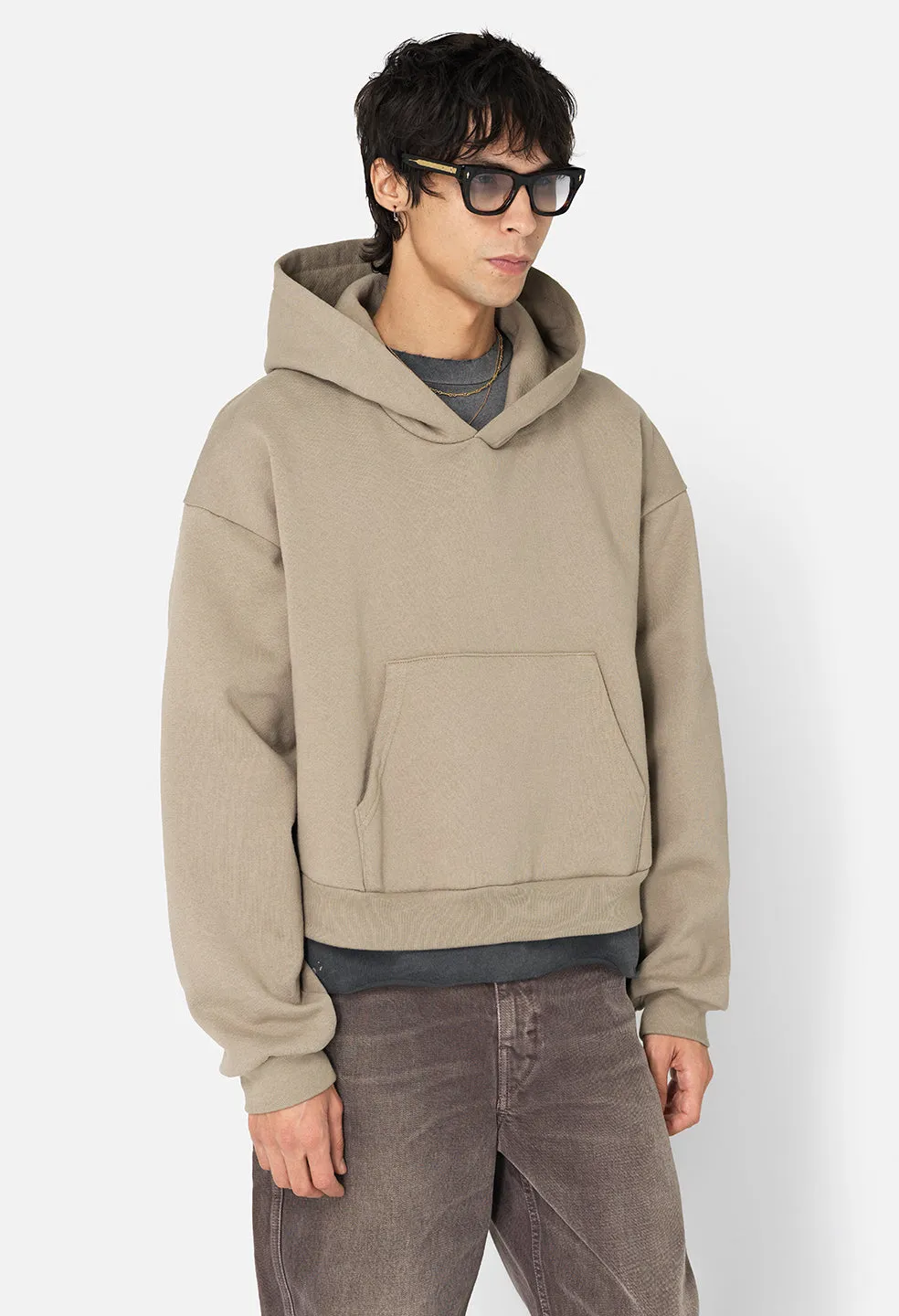 Studio Fleece Tilted Hoodie / Dove