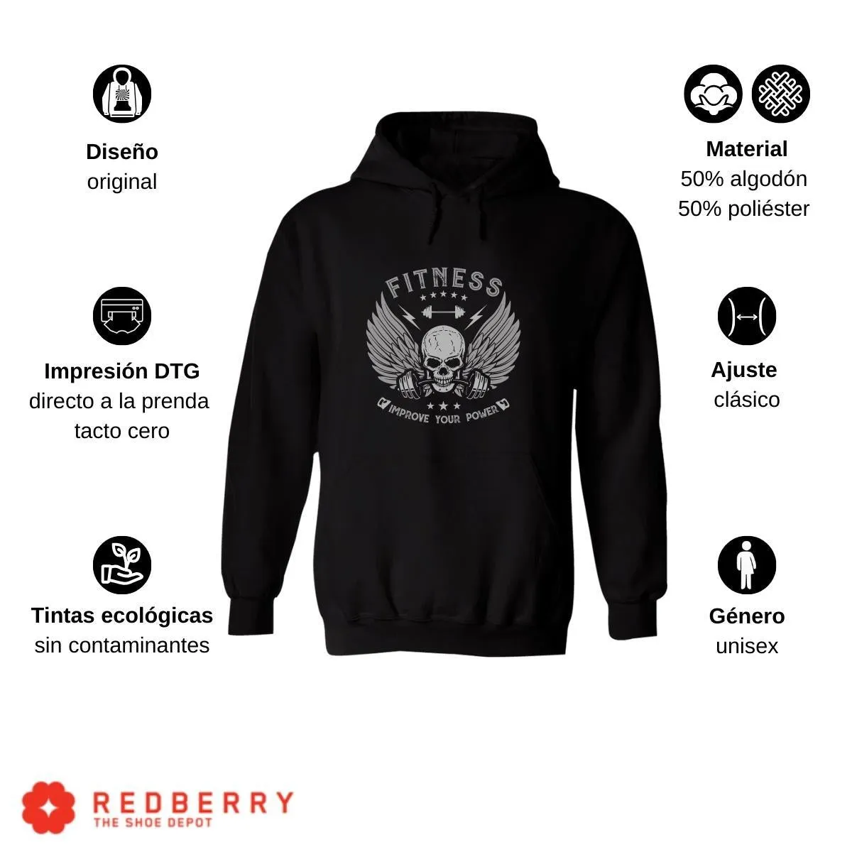 Sudadera Hombre  Hoodie Gym Ejercicio Fitness 037