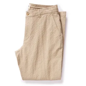 The Easy Pant in Heather Oat Seersucker