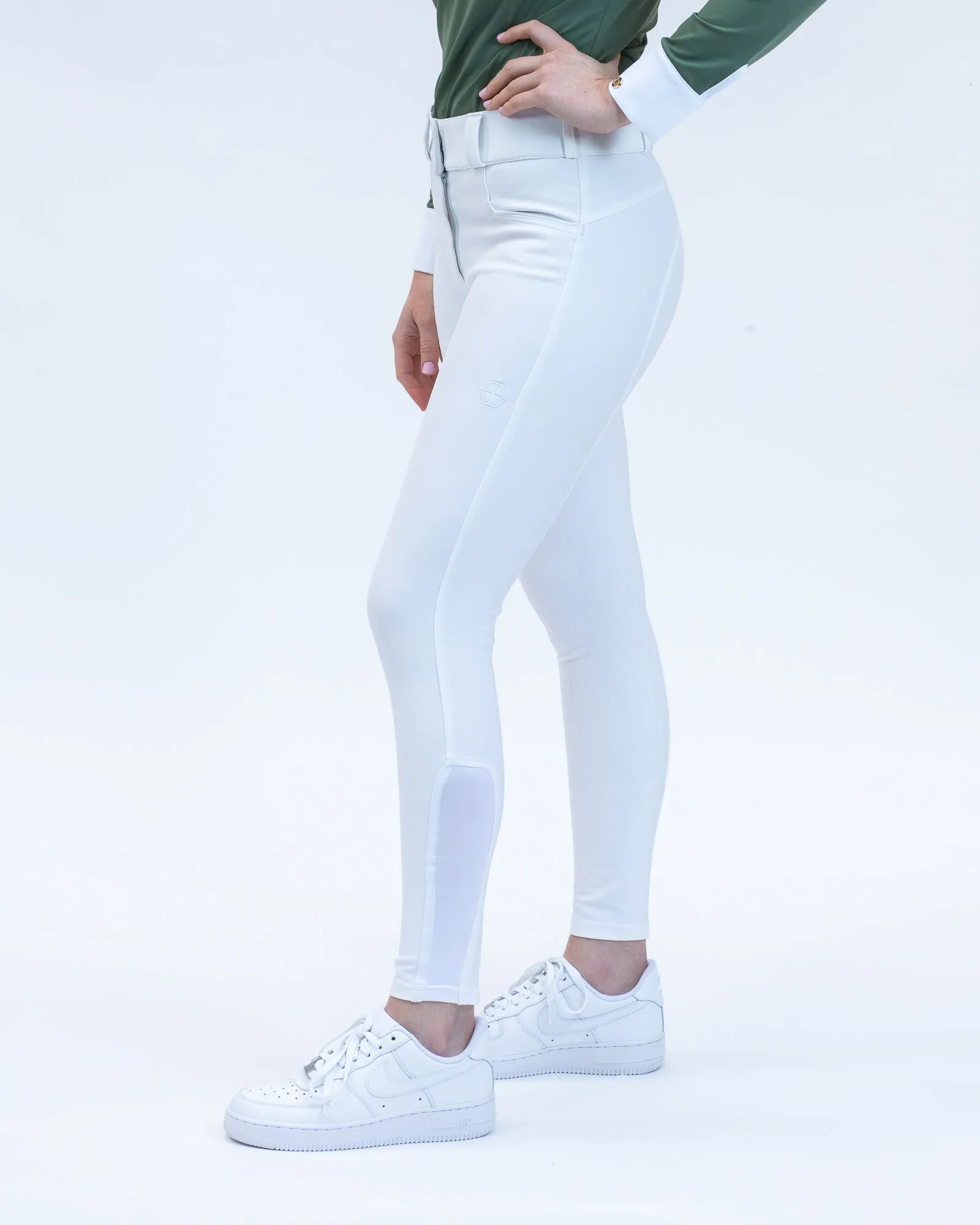 The Finley Knee-Patch Breech in Classic White