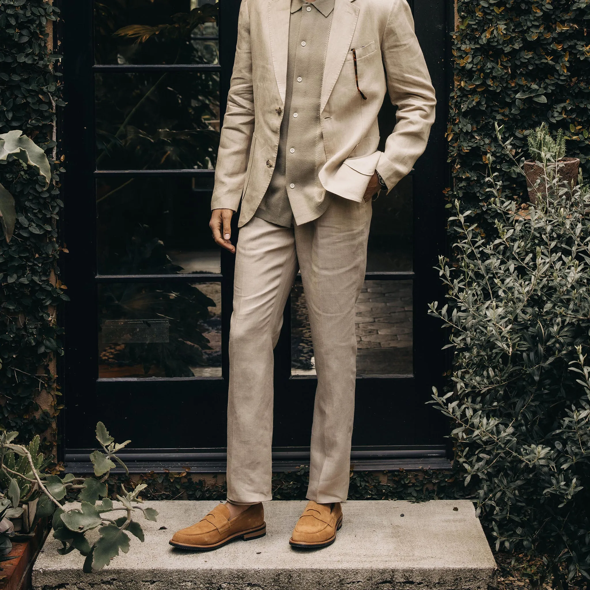 The Sheffield Trouser in Natural Linen