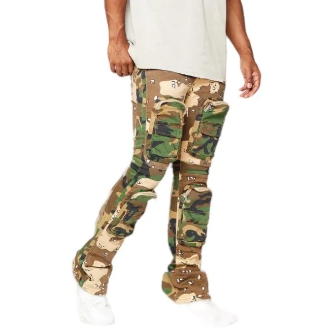 Valabasas Dual Soldier Camp Stacked Flare Jean (Camo) VLBS2722