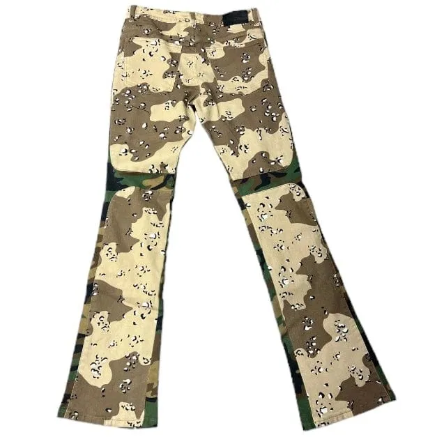 Valabasas Dual Soldier Camp Stacked Flare Jean (Camo) VLBS2722