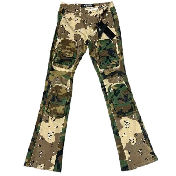 Valabasas Dual Soldier Camp Stacked Flare Jean (Camo) VLBS2722