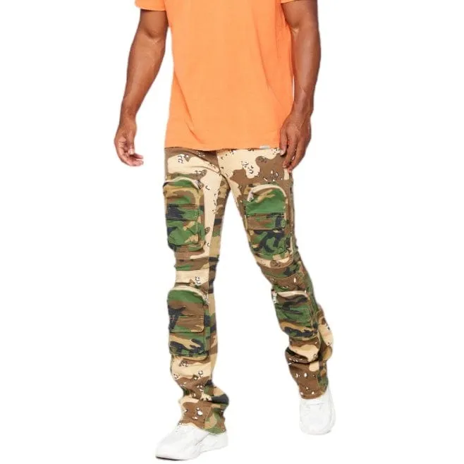 Valabasas Dual Soldier Camp Stacked Flare Jean (Camo) VLBS2722