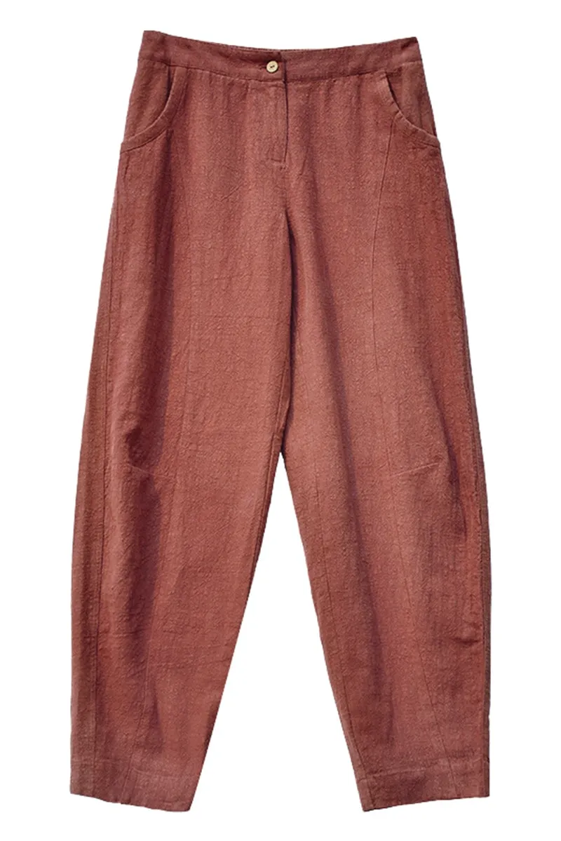 Women Casual Pencil Pants Linen Trousers K7055