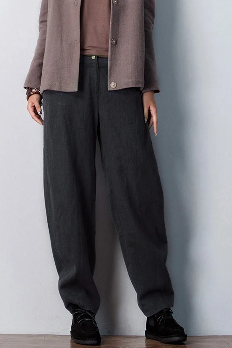 Women Casual Pencil Pants Linen Trousers K7055