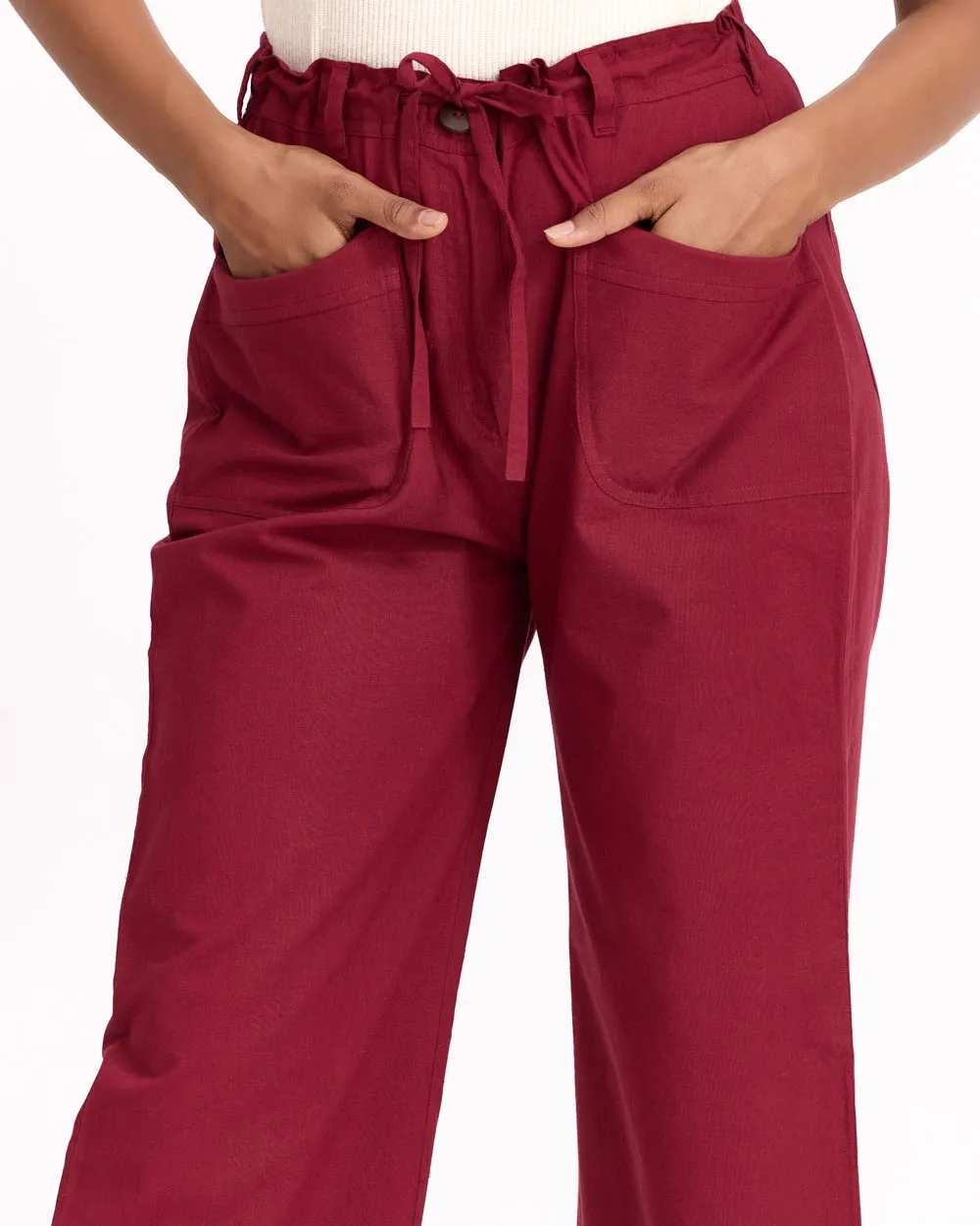 Women Flare Pants - Maroon