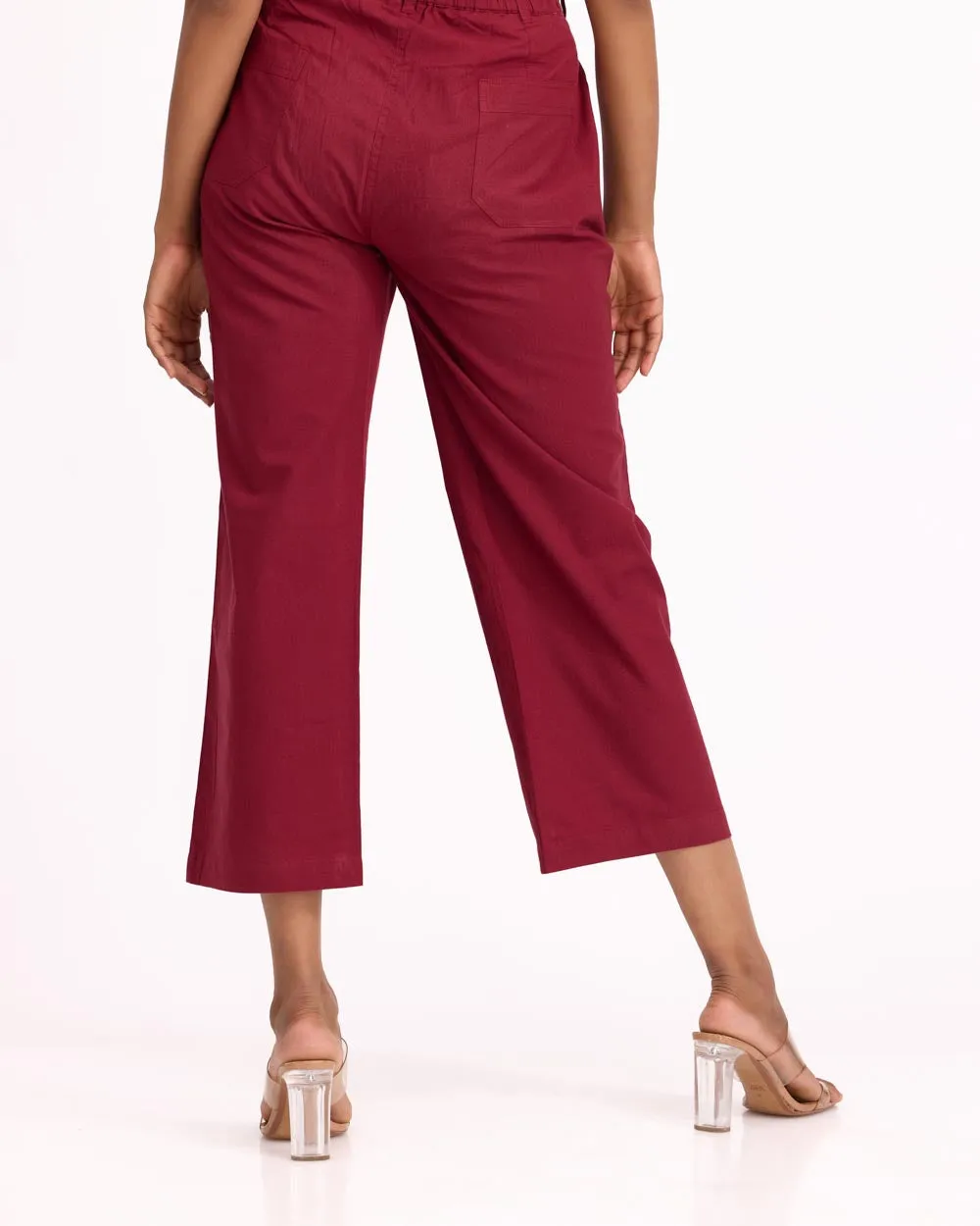 Women Flare Pants - Maroon